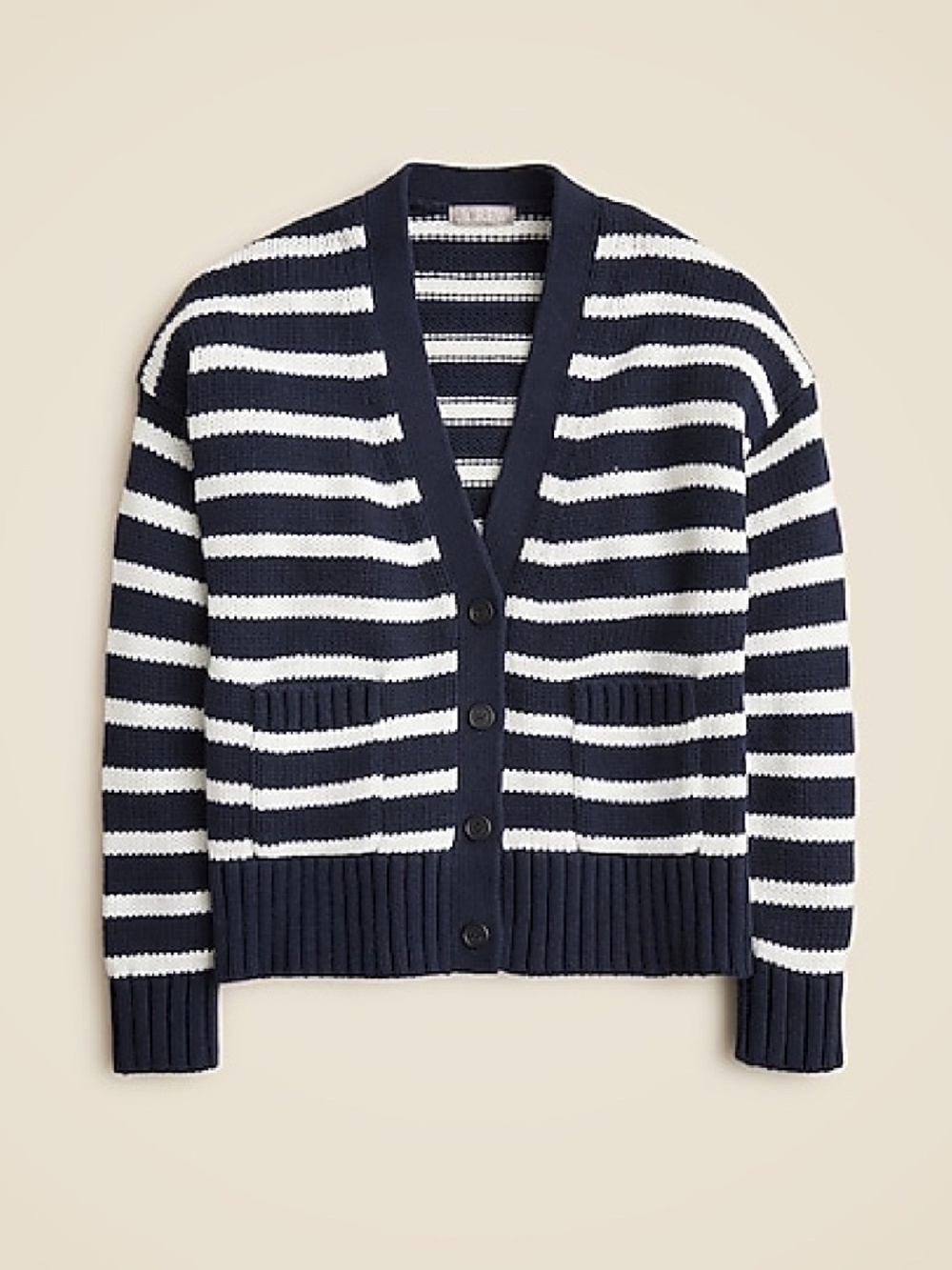 Heritage Cotton Relaxed Cardigan in Stripe
